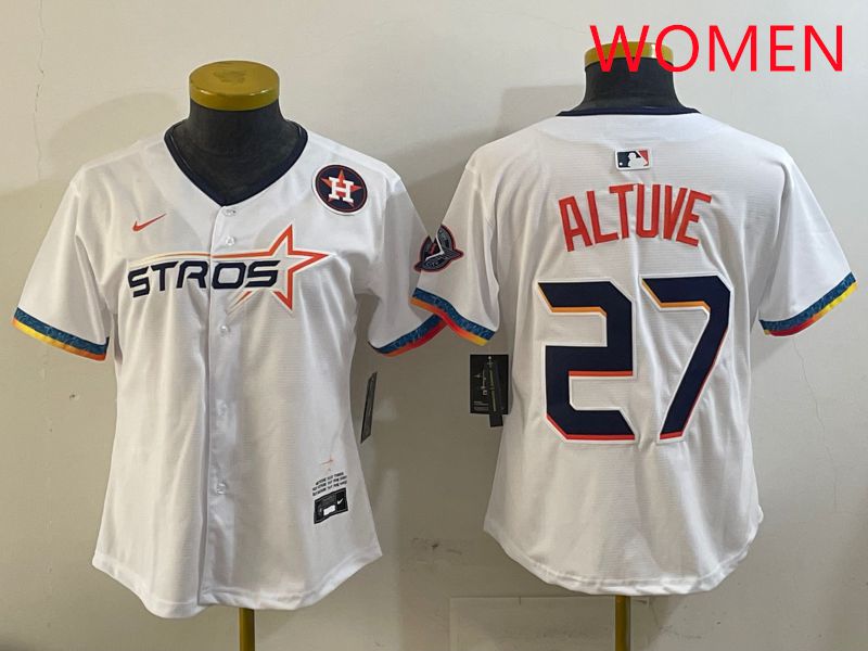 Women Houston Astros #27 Altuve White Fourth generation Joint Name 2025 Nike MLB Jersey style 6